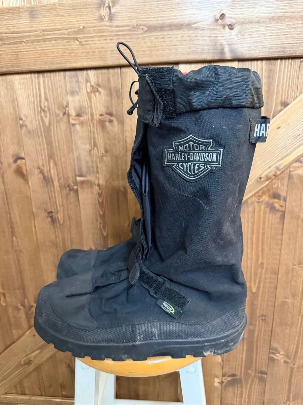 Harley-Davidson Size Large Black Motorcycle Rain Overboots NEOS Waterproof Boot